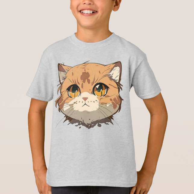 Camiseta Anime Cat Face (Anverso)