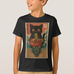 Camiseta Anime Cat Ramen Japonés Funny Art Kawaii Cat Y