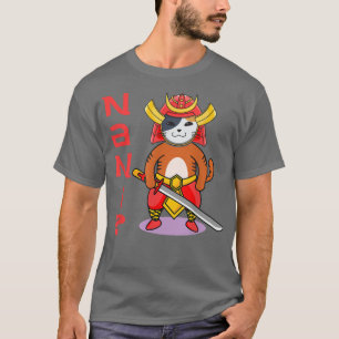 Camiseta Anime cat says nani what eclamation samurai katana