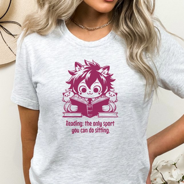 Camiseta Anime Catboy leyendo un libro y curiosa cita de li (Subido por el creador)