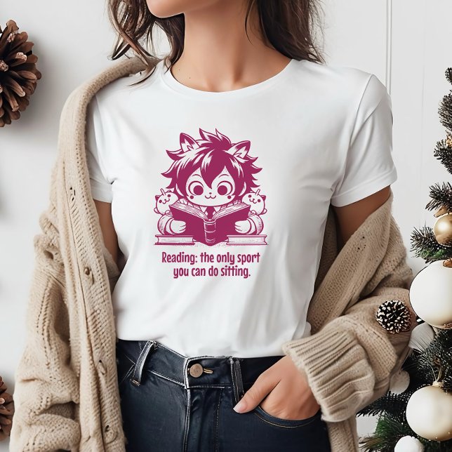 Camiseta Anime Catboy leyendo un libro y curiosa cita de li (Subido por el creador)