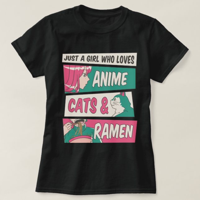 Camiseta Anime Cats Ramen Tshirt-PR (Diseño del anverso)