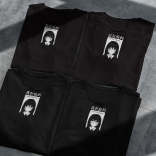 Camiseta Anime Chica antisocial máscara facial