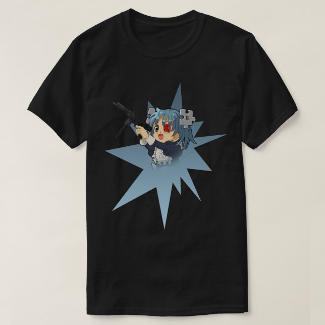 Camiseta Anime Chica Con Arma (Diseño del anverso)