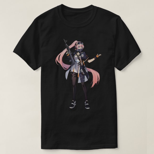 Camiseta Anime chica con arma (Diseño del anverso)