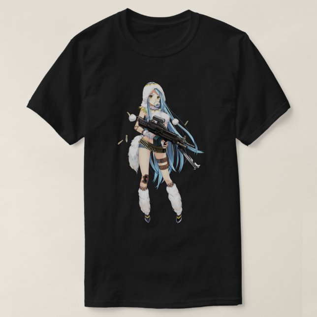 Camiseta Anime Chica Con Arma (Diseño del anverso)