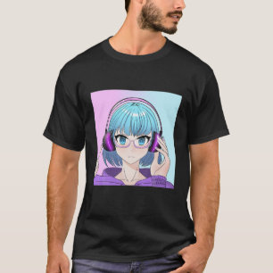 Camiseta Anime Chica Con Auriculares