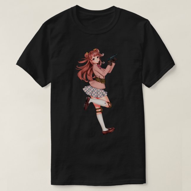 Camiseta Anime chica con diseño de arma genial (Diseño del anverso)