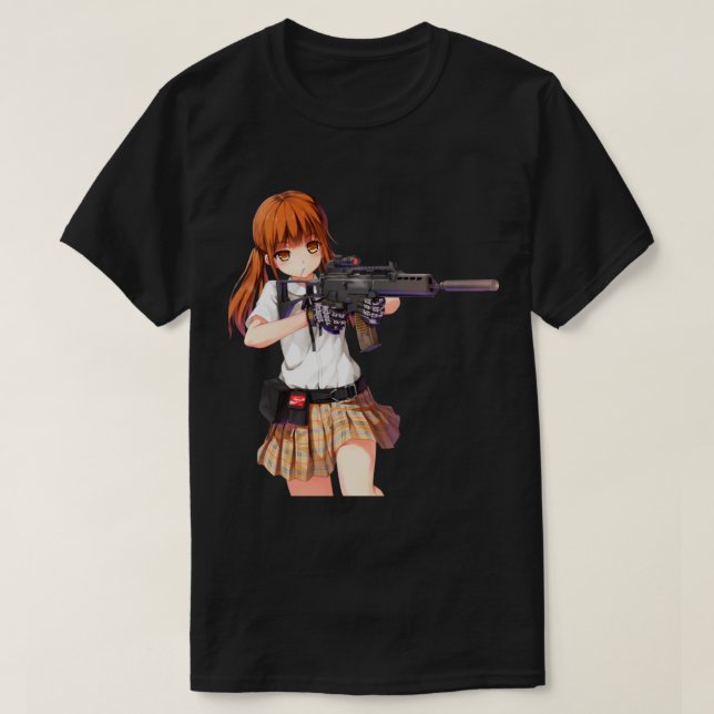 Camiseta Anime chica con diseño de arma genial (Diseño del anverso)