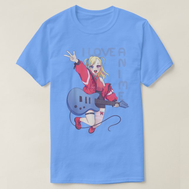 Camiseta Anime Chica con guitarra  (Diseño del anverso)