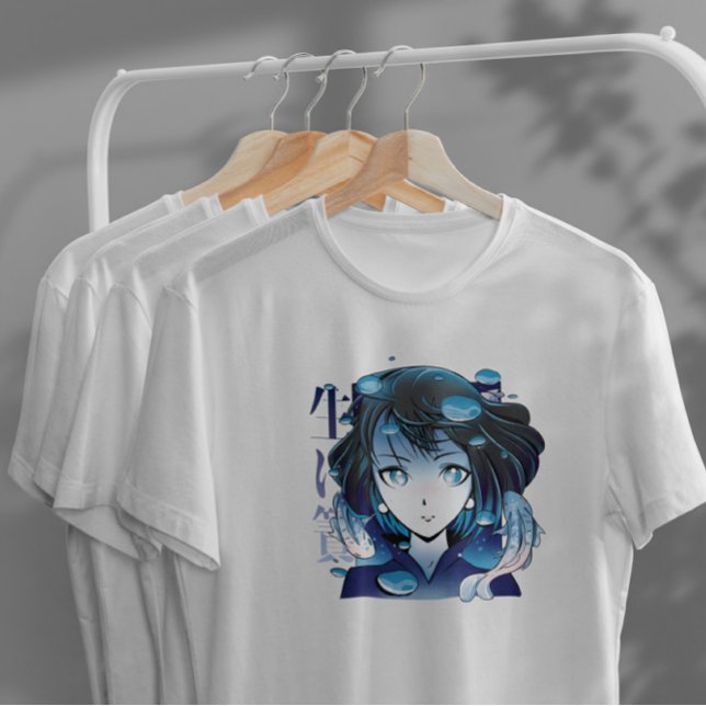 Camiseta Anime Chica Con Peces Koi (Subido por el creador)