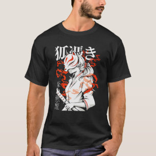 Camiseta Anime Chica de estética japonesa Kawaii Máscara de