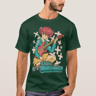 Camiseta Anime Chica Guitarra Eléctrica Cute Kawaii Mamáes