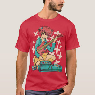 Camiseta Anime Chica Guitarra Eléctrica Cute Kawaii Mamáes