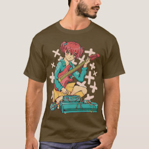 Camiseta Anime Chica Guitarra Eléctrica Cute Kawaii Mamáes