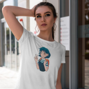 Camiseta Anime Chica In Turtleneck