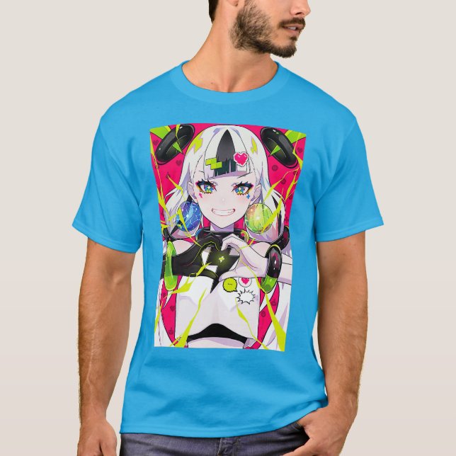 Camiseta Anime Chica Kawaii Waifu Arcade de Juegos Estético (Anverso)
