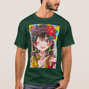 Camiseta Anime Chica Kawaii Waifu Estética Japonesa Otaku T