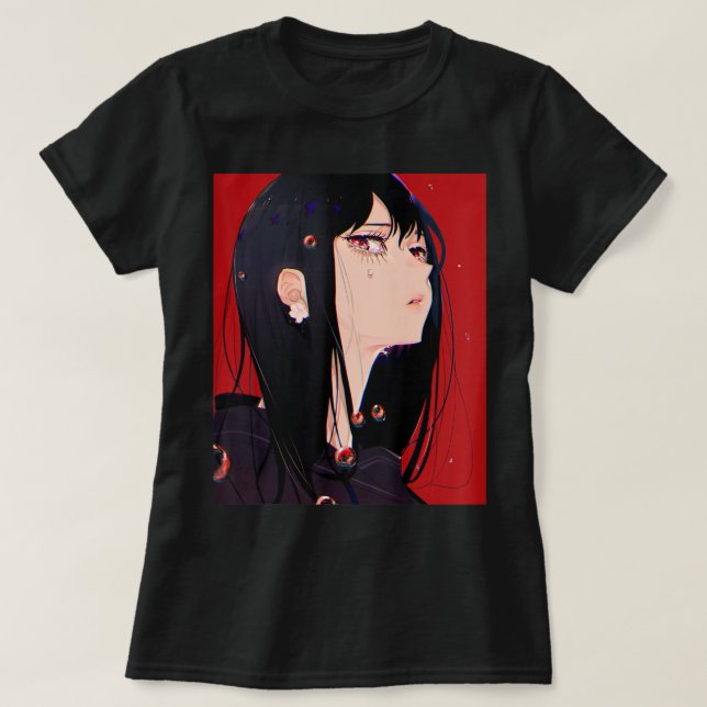 Camiseta Anime Chica Kawaii Waifu Manga O estésica japonesa (Diseño del anverso)