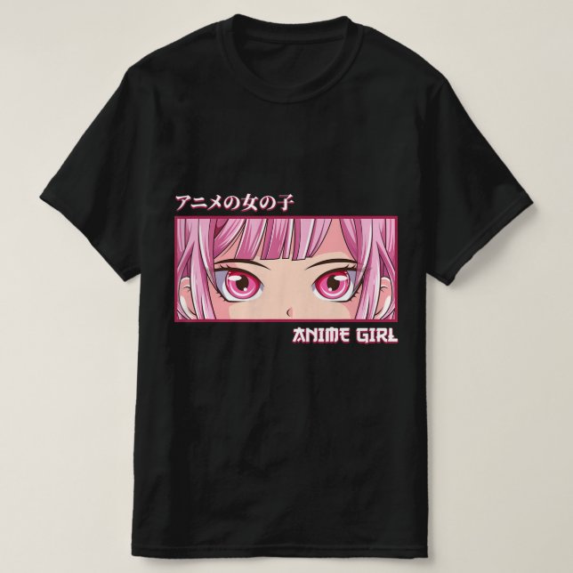 Camiseta Anime Chica mira el himno estético japonés del art (Diseño del anverso)