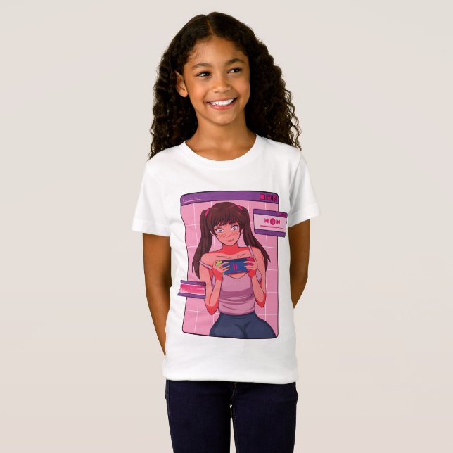 Camiseta Anime Chica por teléfono (Anverso completo)