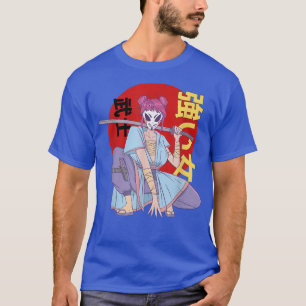 Camiseta Anime Chica Samurai Máscara Arte japonés Ota estét