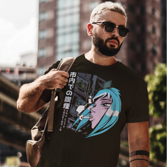 Camiseta Anime Chica Smoking (Subido por el creador)