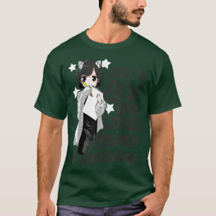 Camiseta Anime Chica sólo un Chica que ama a Anime y Sketch