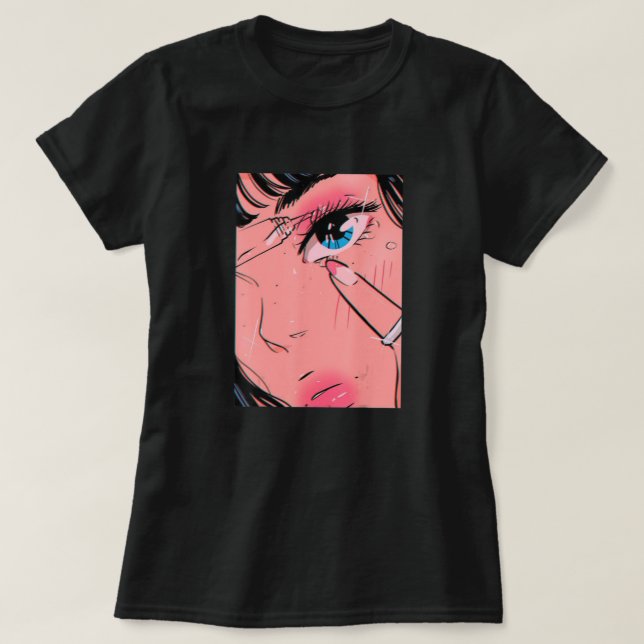 Camiseta Anime Chica Vaporwave Egirl Otak japonés estético (Diseño del anverso)