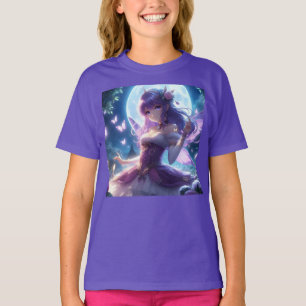Camiseta Anime Chica Violet Butterfly Wing Moon Fairy