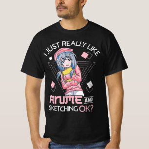 Camiseta Anime Chica Waifu Que Ama A Anime Ramen Y Sketchi