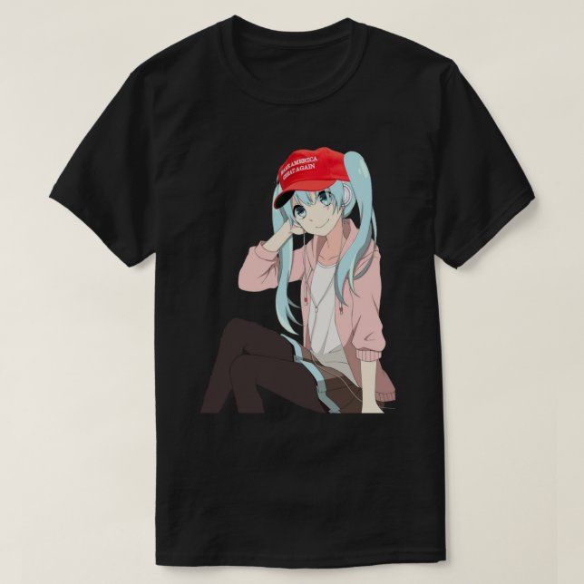 Camiseta Anime Chicas Del Pegatina De Trump Waifu MEME (Diseño del anverso)