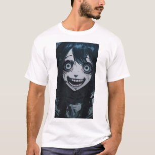 Camiseta Anime Crazy Chica Psycho Crazy Face T-Shirt