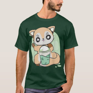 Camiseta Anime Cute De Boba Y Té De Leche Perla 529