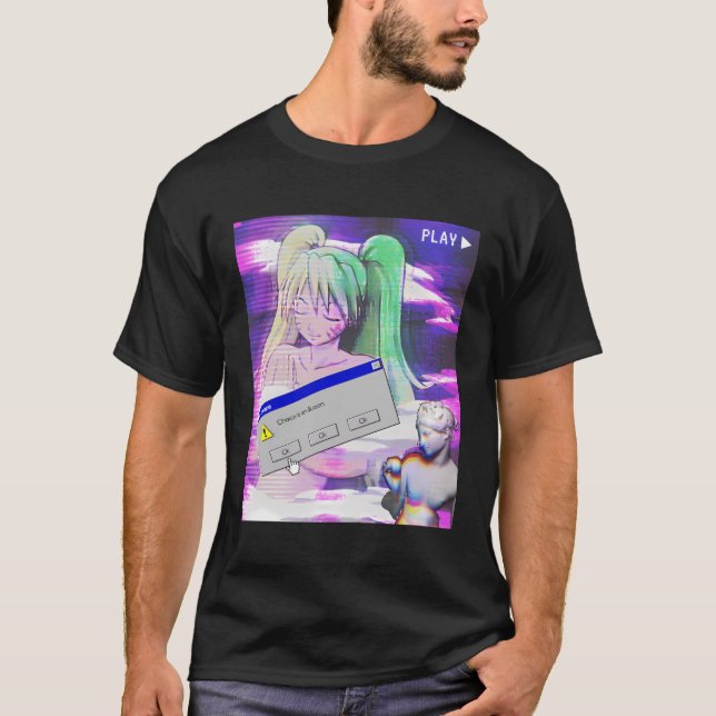 Camiseta Anime de estilo japonés estético de vaporwave (Anverso)