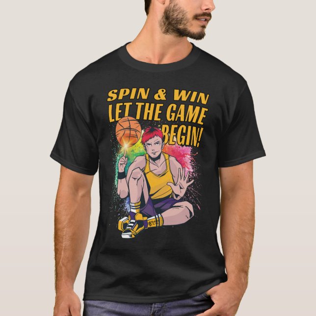 Camiseta Anime de la bola de cesta Hombres Negro (Anverso)