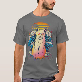 Camiseta Anime de la gran ola del gato