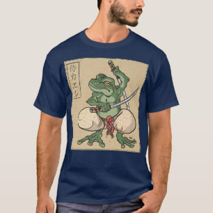 Camiseta Anime de la rana samurai japonesa Manga oscura Aca