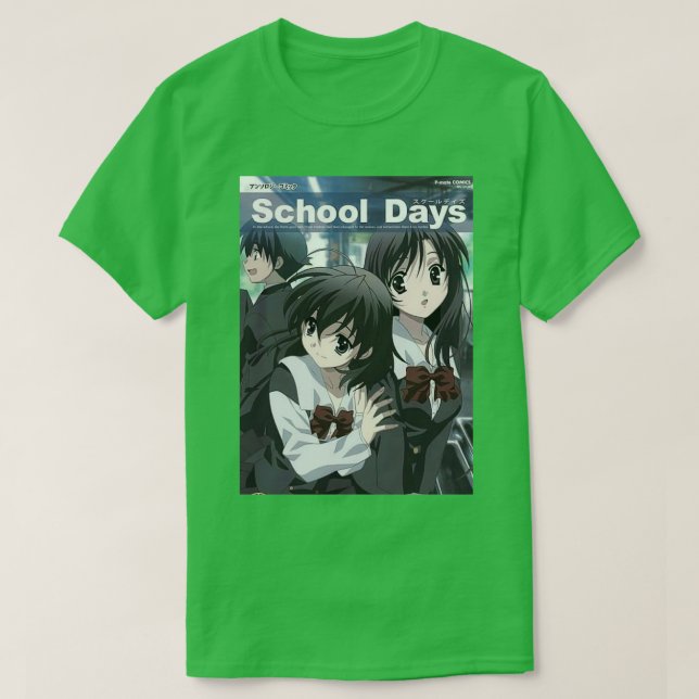 Camiseta anime de los días escolares (Diseño del anverso)