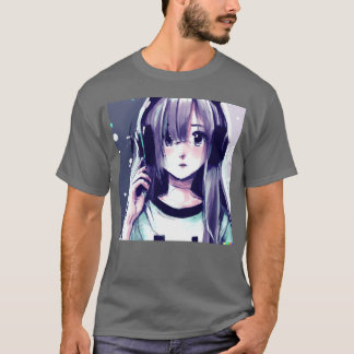 Camiseta Anime de música Chica natural linda amigos