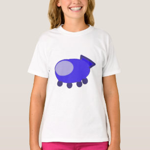 Camiseta Animé de palomitas de maíz Nave espacial azul Avió