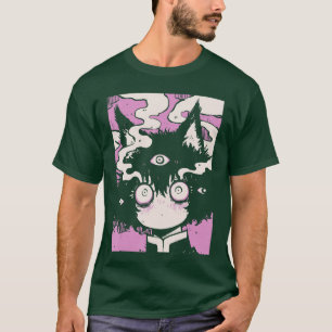 Camiseta Anime de terror Manga Neko Japón Japonés Espeluzna
