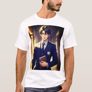 Camiseta Anime de un hombre apuesto con uniforme universita