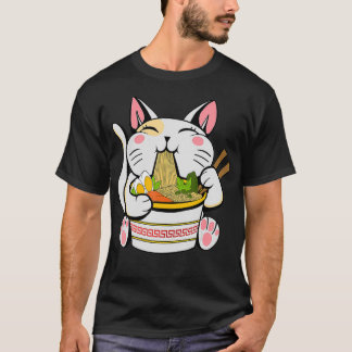 Camiseta Anime del gato japonés de Ramen Kawaii