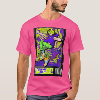Camiseta Anime del pelo verde niño bailando Anime