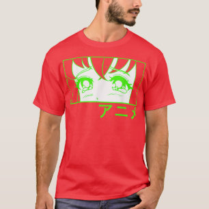 Camiseta Anime en japonés, motivo de manga, serie verde de 