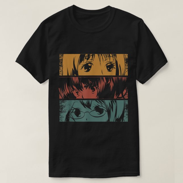 Camiseta Anime Eyes Retro Aesthetic Design (Diseño del anverso)