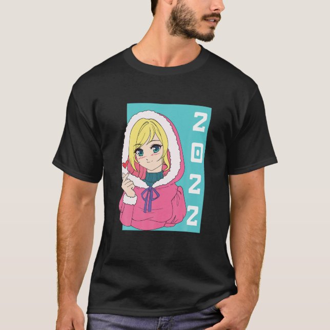 Camiseta Anime Feliz Año Nuevo 2022 Anime Chica Japonés Man (Anverso)