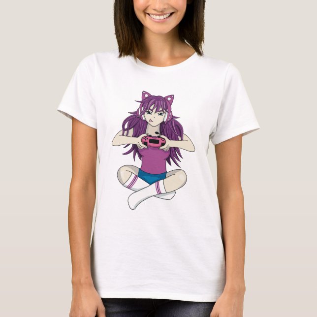 Camiseta Anime Gamer Chica T-Shirt (Anverso)