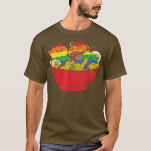 Camiseta Anime Gats Ramen Bandera LGBTQ Tee del Orgullo Gay